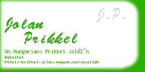jolan prikkel business card